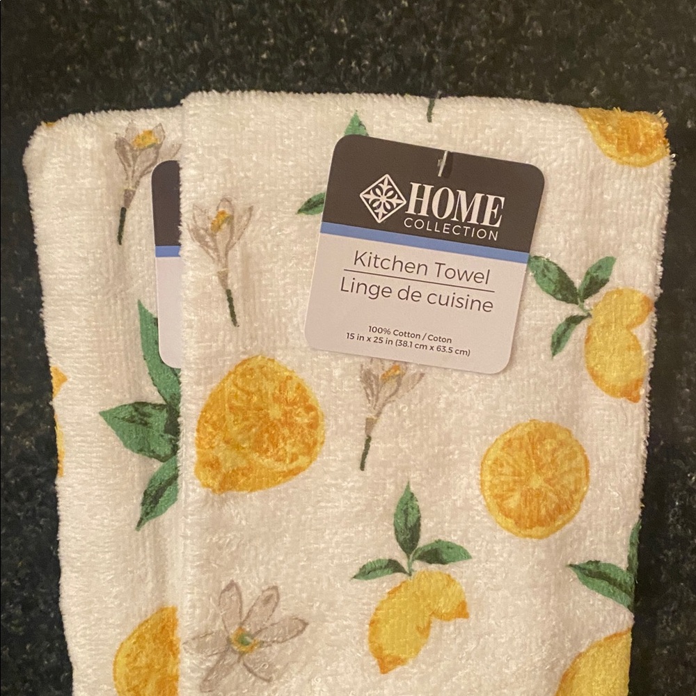 100% Cotton 7 Piece Lemon Kitchen Towel/Oven Mitt Set - Picture 4 of 10